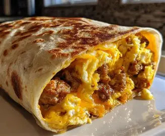 Turkey Sausage, Egg & Cheese Breakfast Burrito